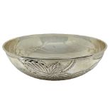 Embossed silver bowl