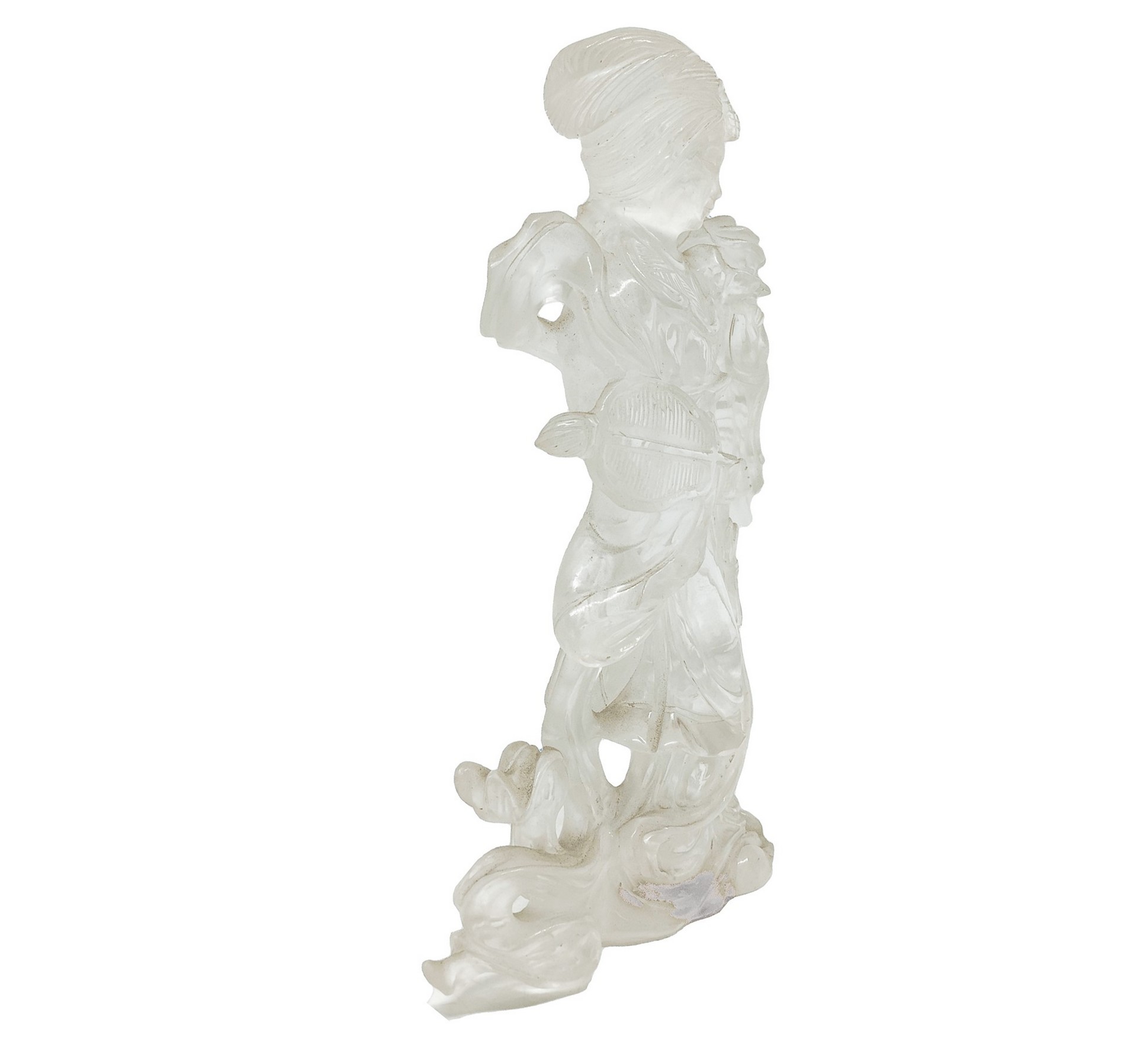 Transparent hard stone sculpture depicting Guanyin., 20th century - Image 4 of 4