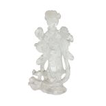 Transparent hard stone sculpture depicting Guanyin., 20th century