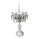 6 lights crystal candlestick, nineteenth century