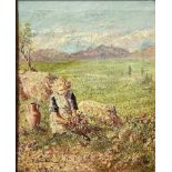 Plinio Nomellini (Livorno 6 agosto 1866-Firenze 8 agosto 1943) - Painting depicting "Landscape wit