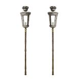 Pair of silver lampposts, nineteenth century