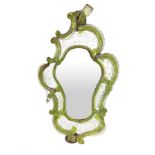Green Murano glass mirror, nineteenth century