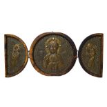 Triptych icon, on a wooden base, 20th century