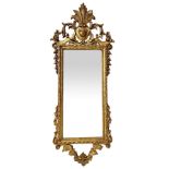 Rectangular mirror with gilded wood molding, 20th century