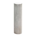 Column in white travertine marble
