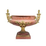 Splendid red marble vase with a neoclassical stand, XIX Century, Napoleon III