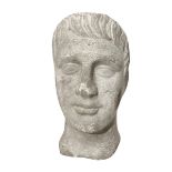 Head of a young man in marble, nineteenth century