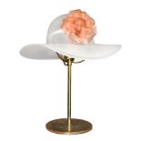 Table lamp depicting a hat with a glass flower, 1980s