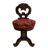 Swivel chair with upholstery in red, Luigi Filippo