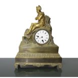 Golden metal clock, nineteenth century