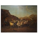 Charles Coumont (Belgio 1822-Belgio 1889) - Herd of oxen with herdsman on horseback, nineteenth cen