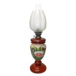 Oil lamp in opal, late 19th century