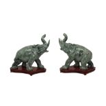 Pair of jade elephants