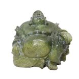 Green hard stone Buddha