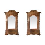 Pair of wardrobes with one door mirror., nineteenth century