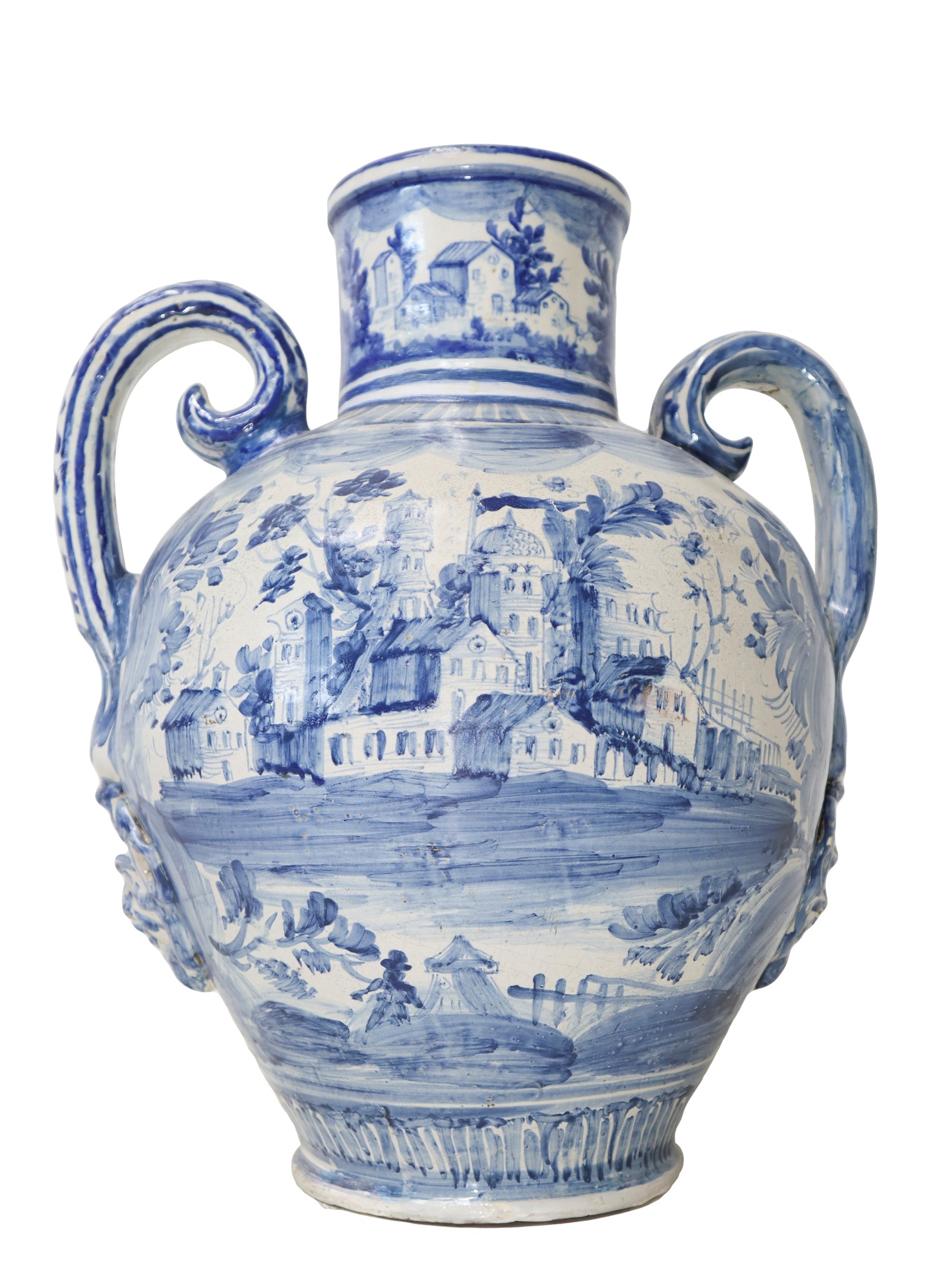 Large amphora with majolica handles, late 18th / early 19th century