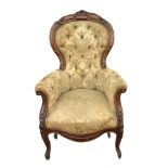 Louis Philippe armchair in walnut wood, Nineteenth century