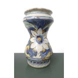 Albarello in majolica from Caltagirone, late eighteenth century