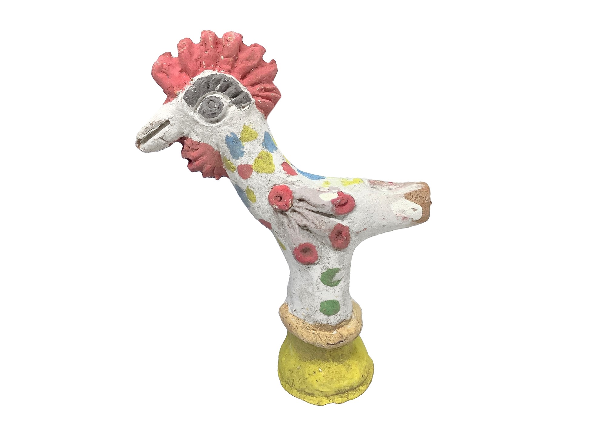 Salvatore Leone (Caltagirone 1912) - POLYCHROME WHISTLE IN CALTAGIRONE CERAMIC DEPICTING A CHICKEN