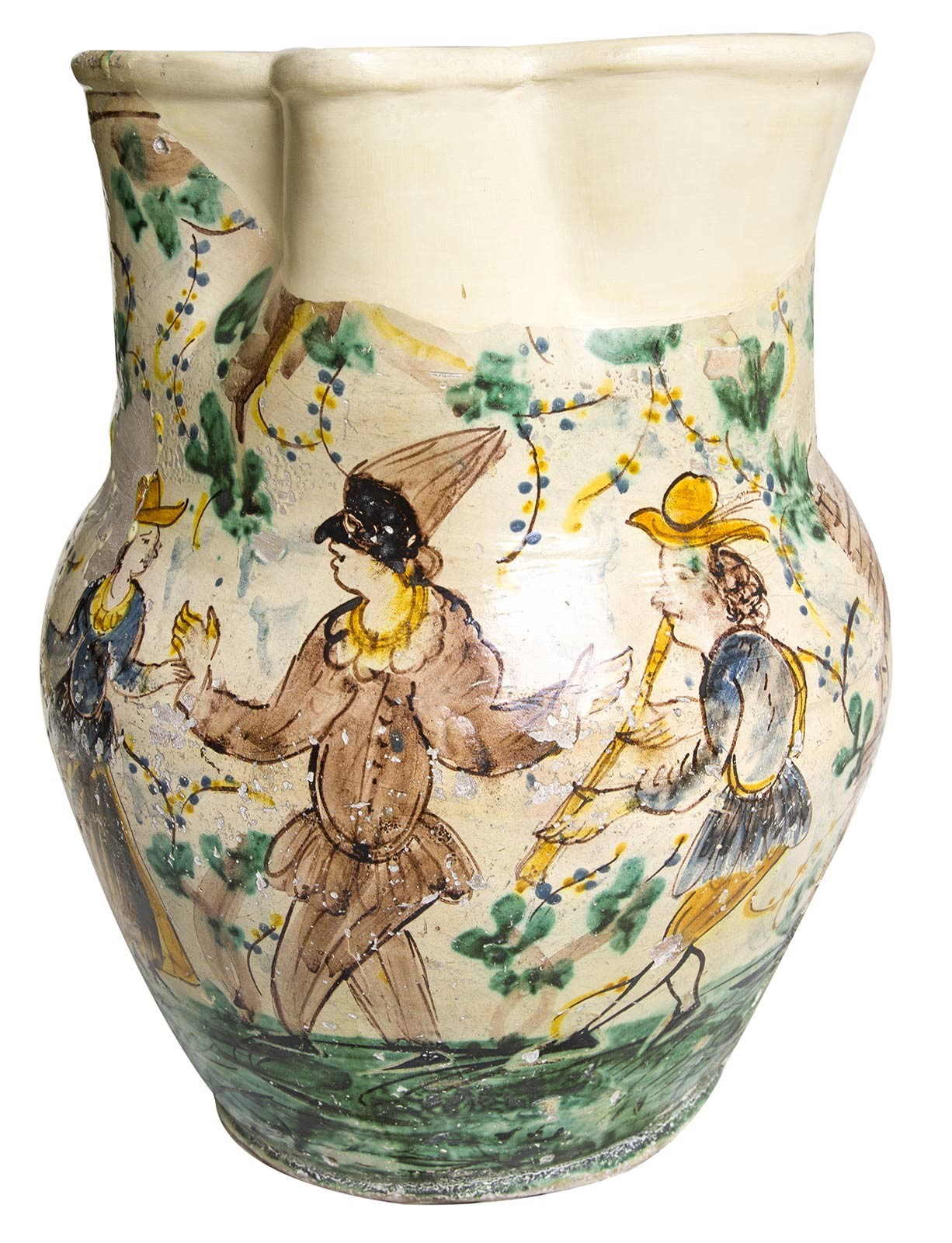 Large barrel (15 liters) with a depiction of the Commedia dell’Arte, 1803 - Image 2 of 3