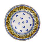 Caltagirone majolica plate, Late 18th century