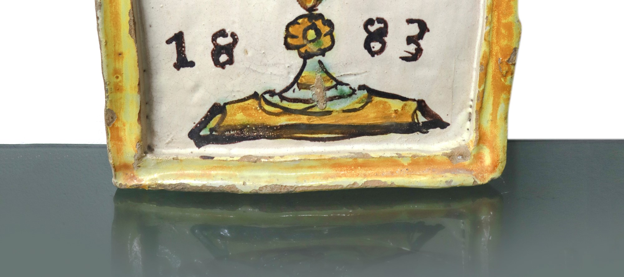 Caltagirone majolica plaque, 1883 - Image 3 of 5