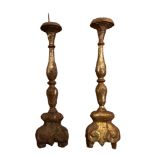 Pair of gilded wood torches, XVIII century