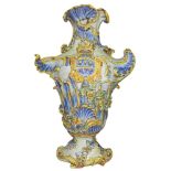 Caltagirone polychrome majolica ornamental vase, XVIII Century