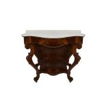 Console in walnut briar, nineteenth century