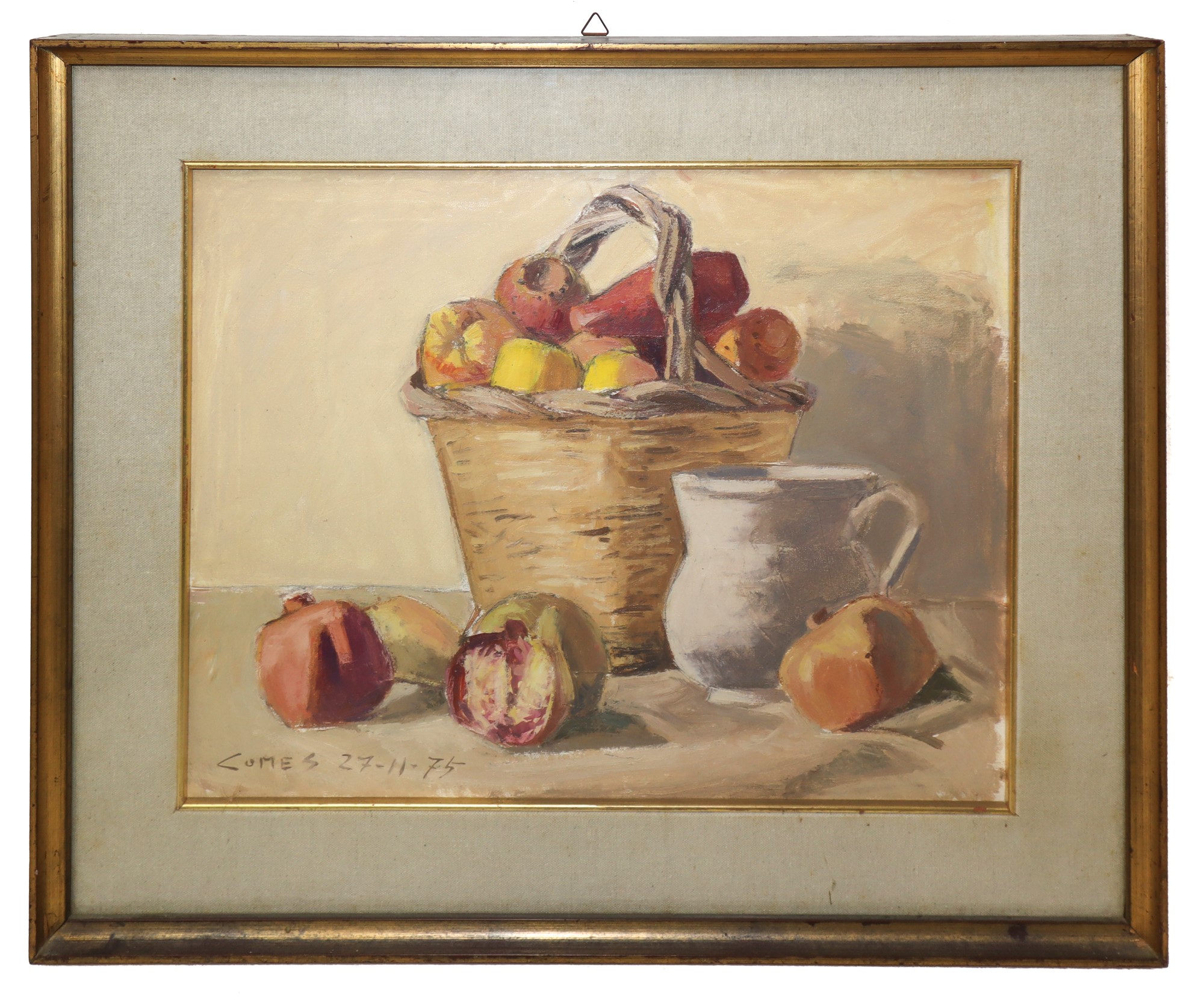 Carmelo Comes (Catania 1905-Catania 1988) - Still life of pomegranates and prickly pears