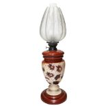 Oil lamp in opal, late 19th century
