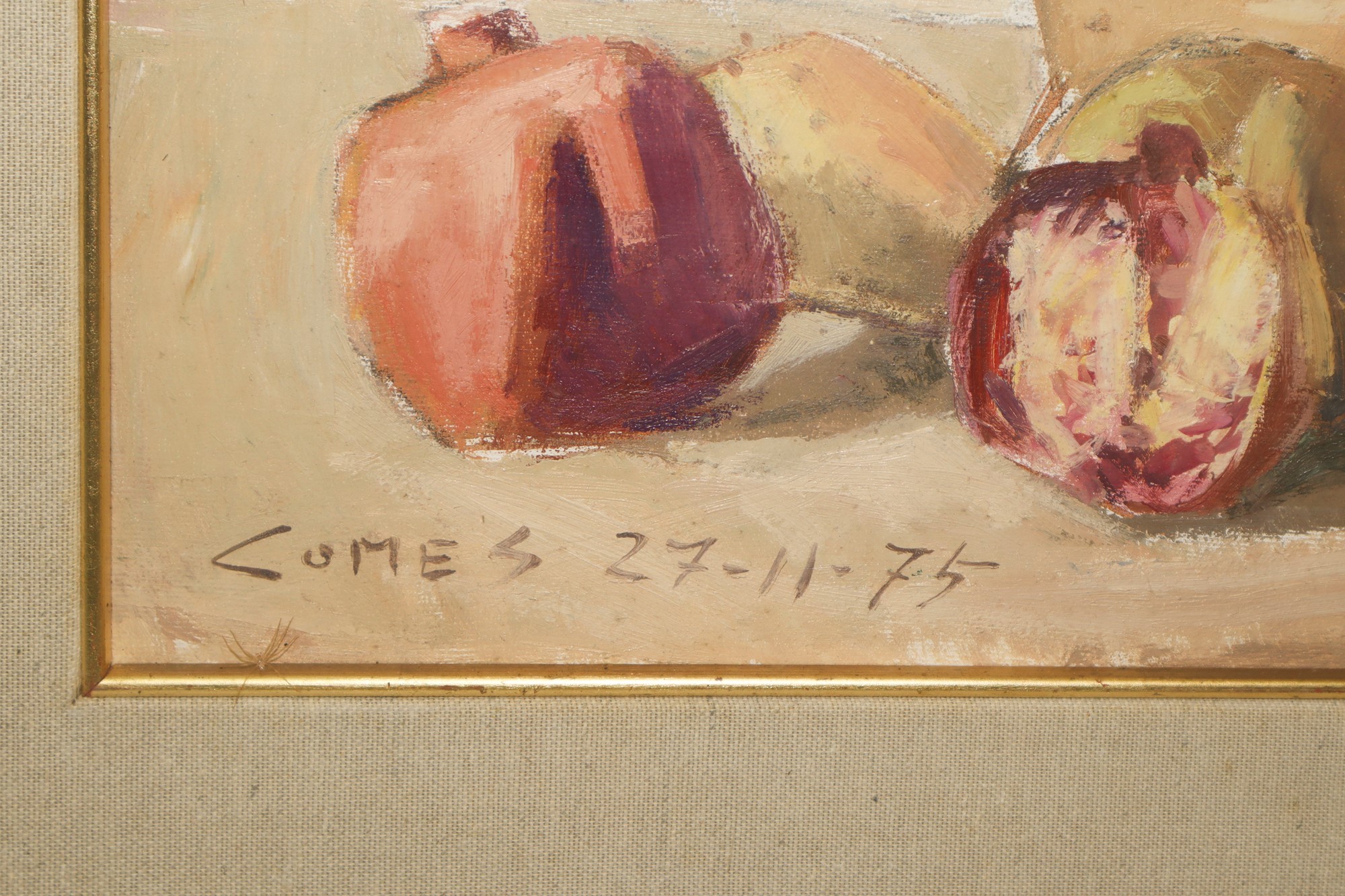 Carmelo Comes (Catania 1905-Catania 1988) - Still life of pomegranates and prickly pears - Image 4 of 5