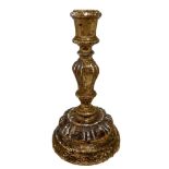 Leaf gilded wood candlestick, nineteenth century