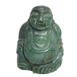 Green hard stone Buddha