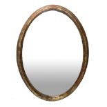 Oval mirror with golden frame, 20th century