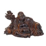 Buddha with lotus flower in tiger's eye