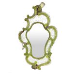 Green Murano glass mirror, nineteenth century