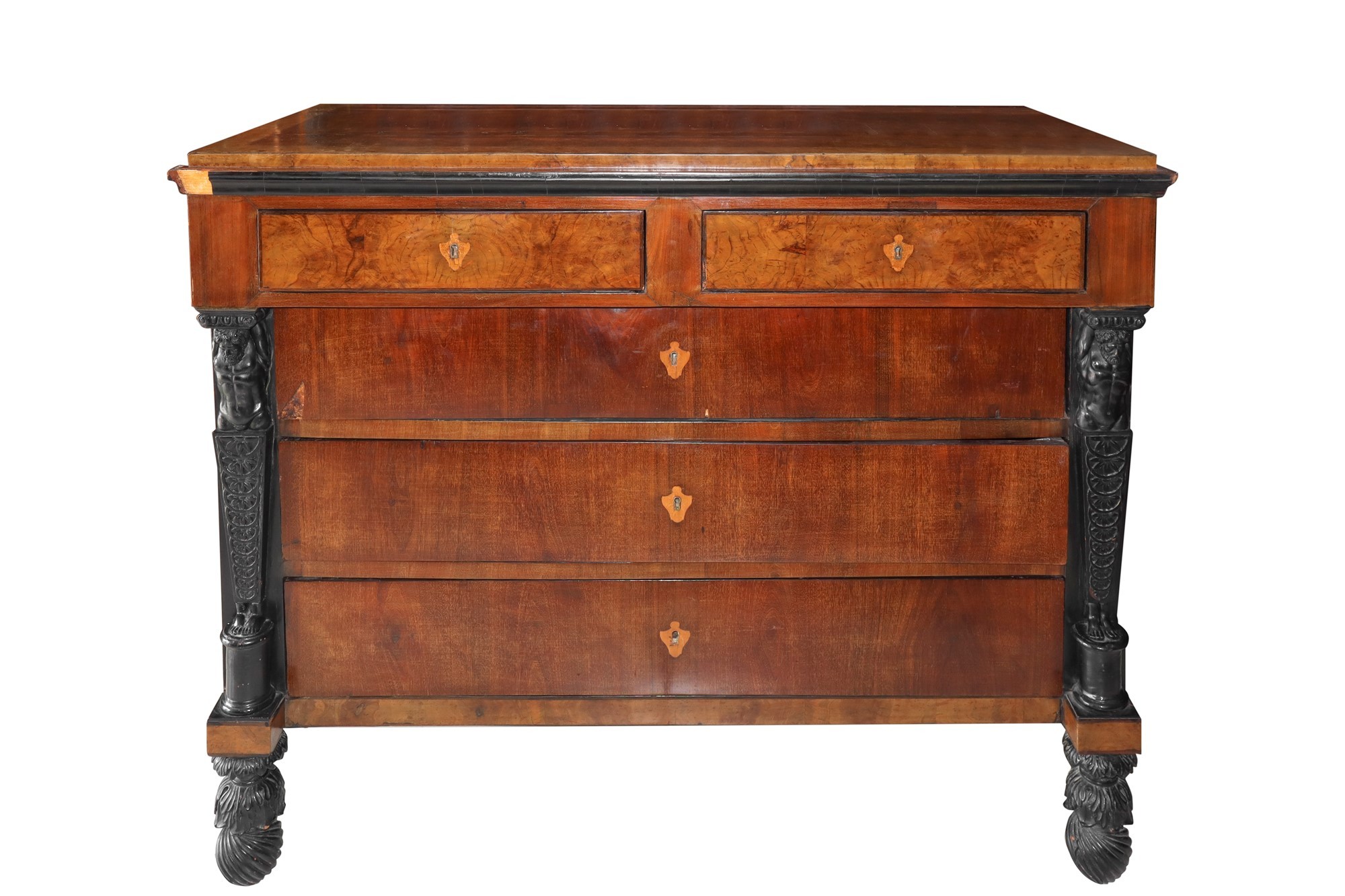 Empire chest of drawers in walnut wood, Early 19th century - Image 7 of 8