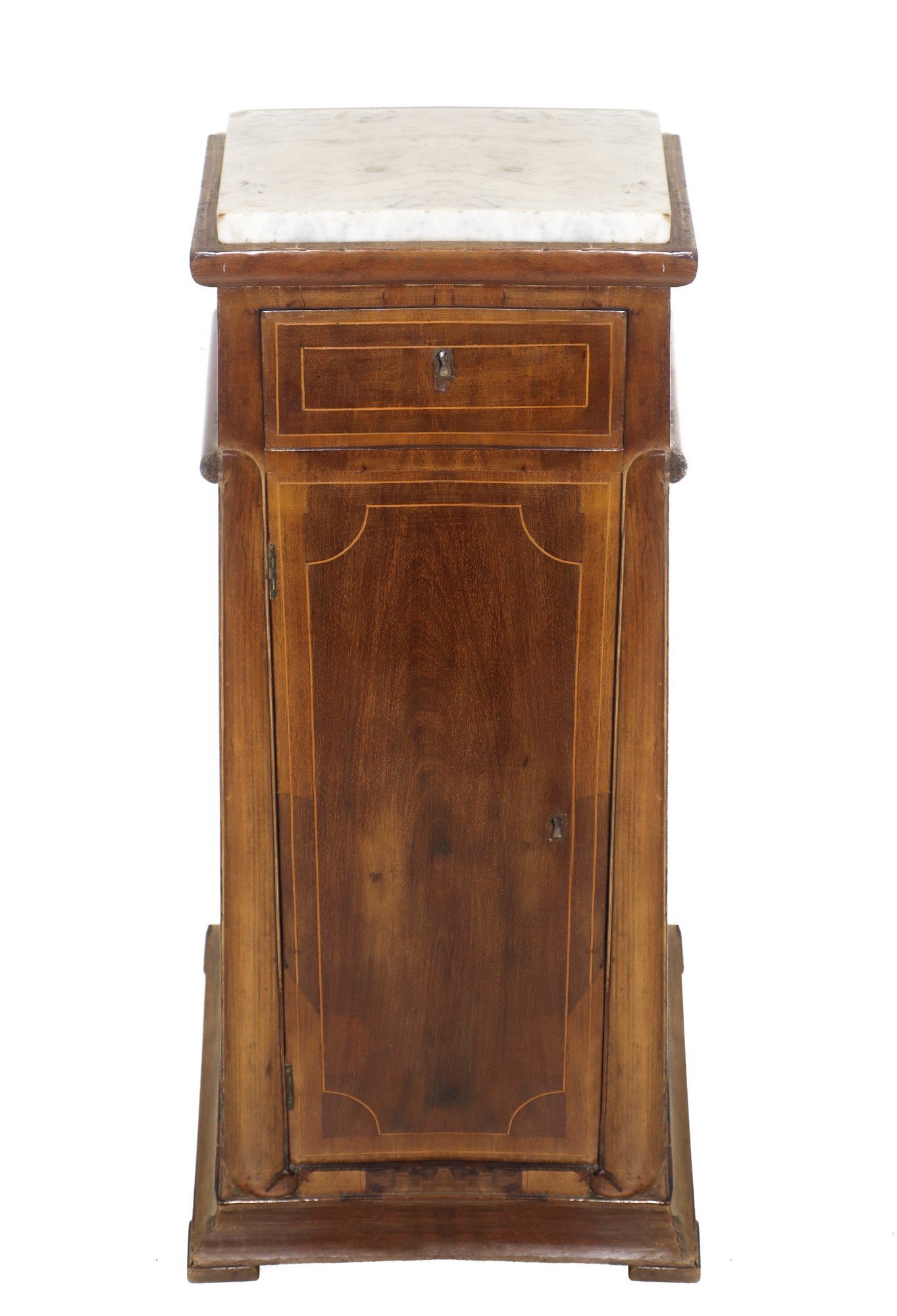 Pyramidal trunk center bedside table in walnut wood, Sicily 19th century - Image 5 of 5