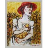Giuseppe Migneco (Messina 1903-Milano 1997) - Woman with red hair and a lemon in her hand