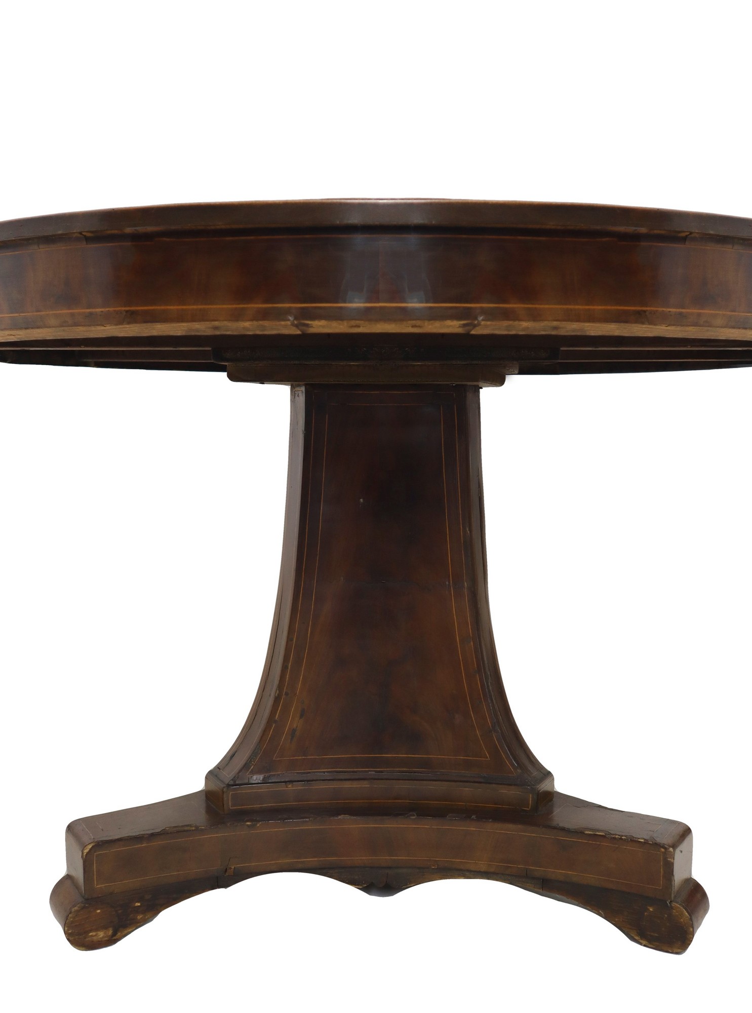 Round table in mahogany wood with 6 chairs, nineteenth century - Image 3 of 6