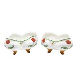 B&C vintagè bernardaud Limoges - Pair of porcelain gravy boats with floral decorations