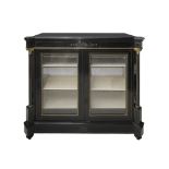 Low showcase in black ebonized wood, Mid 19th century