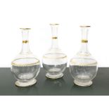 3 glass pourers, Early 20th century