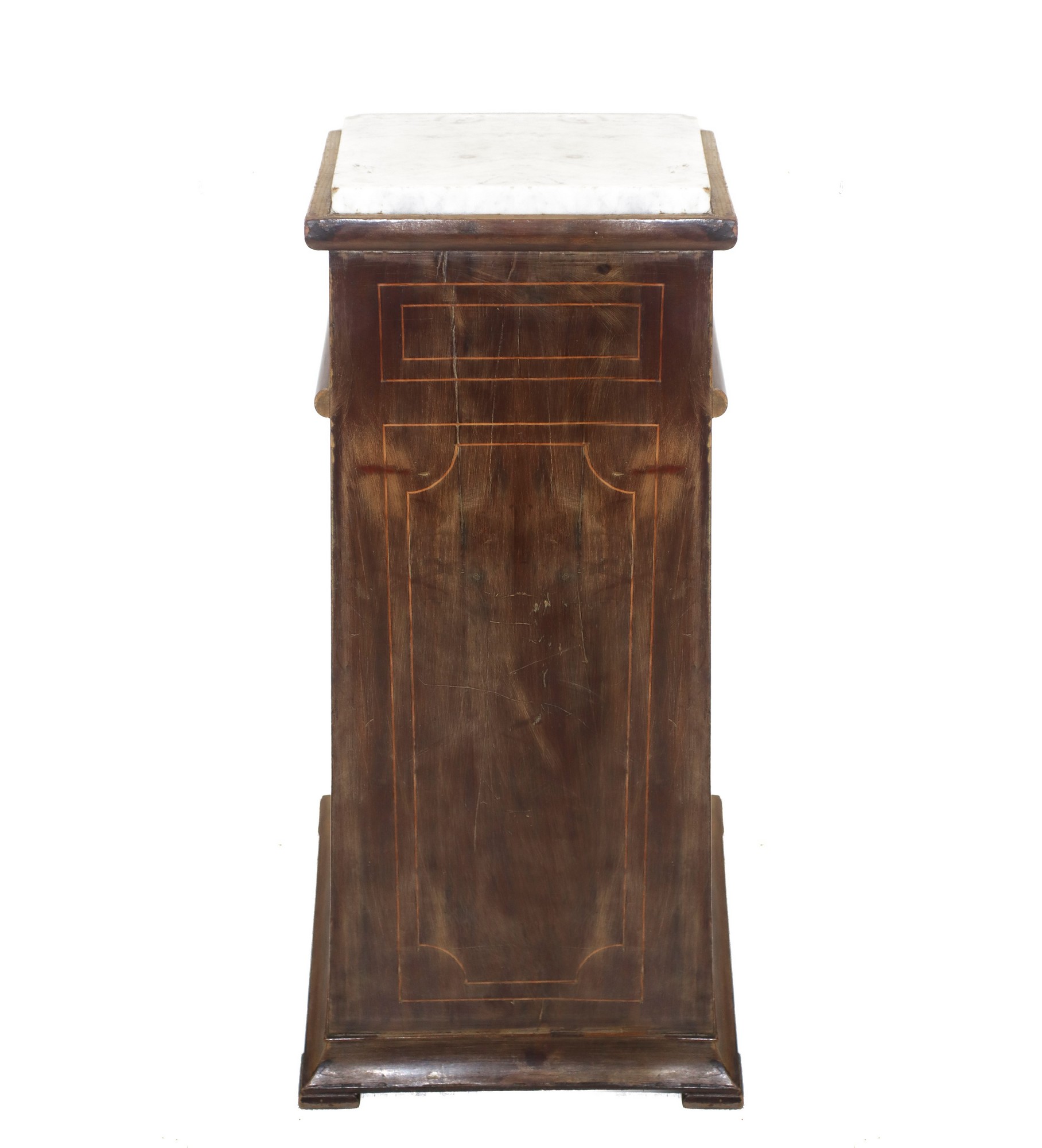 Pyramidal trunk center bedside table in walnut wood, Sicily 19th century