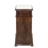 Pyramidal trunk center bedside table in walnut wood, Sicily 19th century