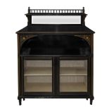 Low showcase with black ebonized wood riser, Mid 19th century