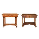 Pair of console with column feet, 19th / 20th century