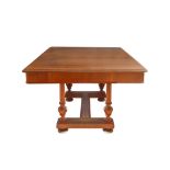 Extendable dining table in mahogany wood with 6 chairs, nineteenth century